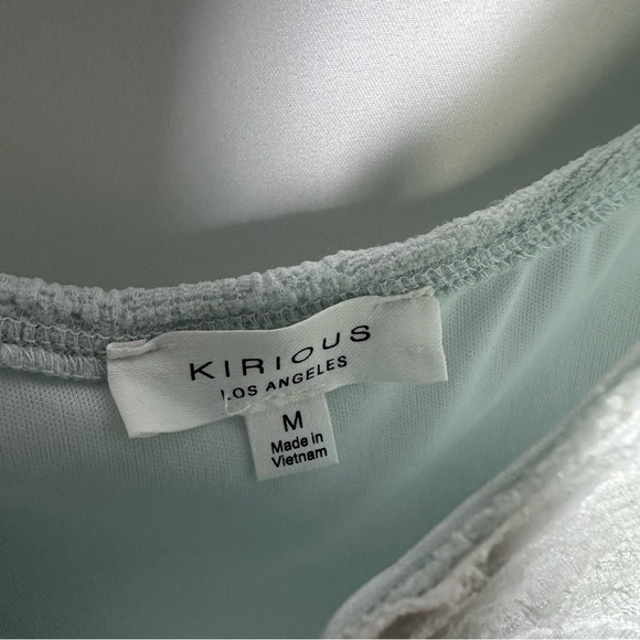 Kirious Los Angeles Light Blue Lace Puff Sleeve Mini Dress Feminine Medium NWT - Picture 3 of 11